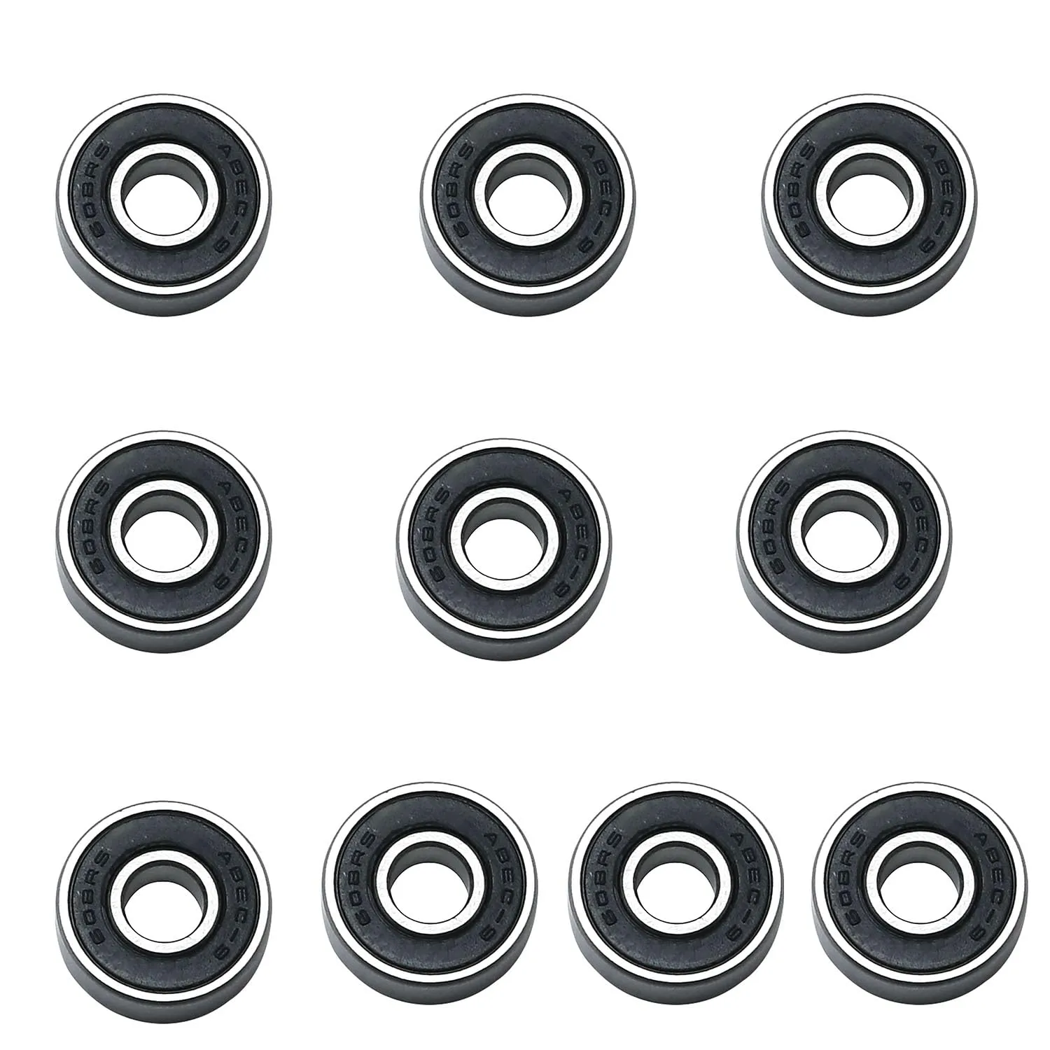 10pcs 608RS Miniature Skateboard Bearings, High-Quality Steel, Low Noise, Suitable for Skates