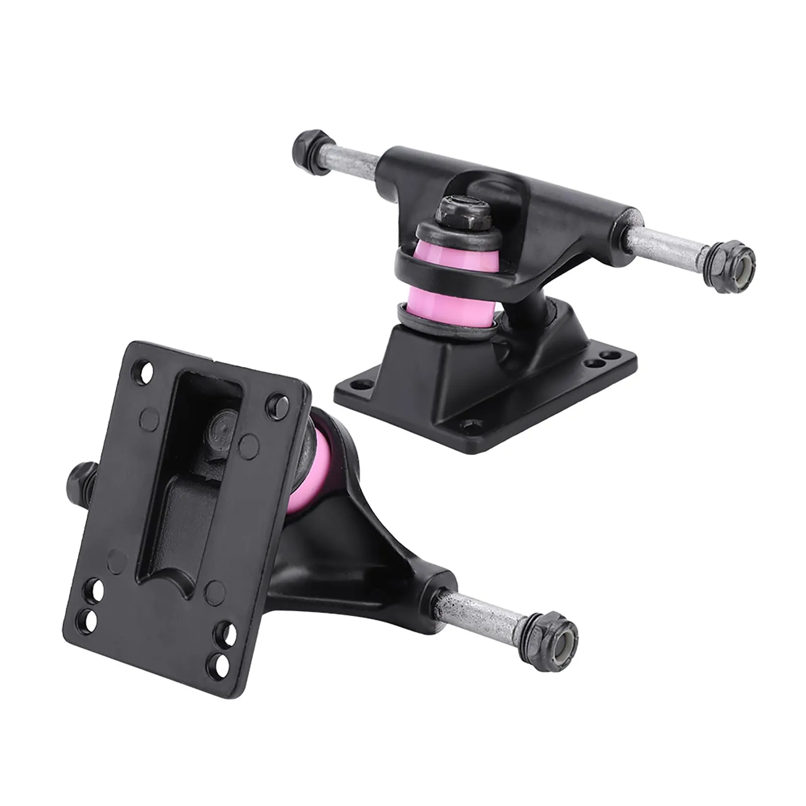 2pcs Independent Skateboard Trucks 3.25-inch Black Aluminum Metal Alloy for Smooth Rotation