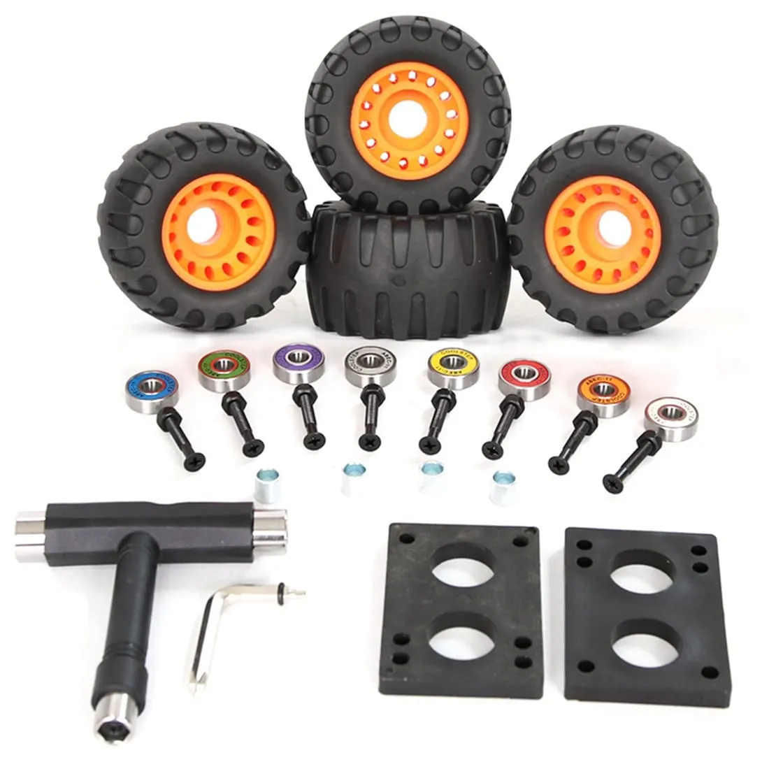 4-Wheeled Skateboard Wheels 76mm Off-Road Longboard Wheels for Smooth Riding and Acceleration