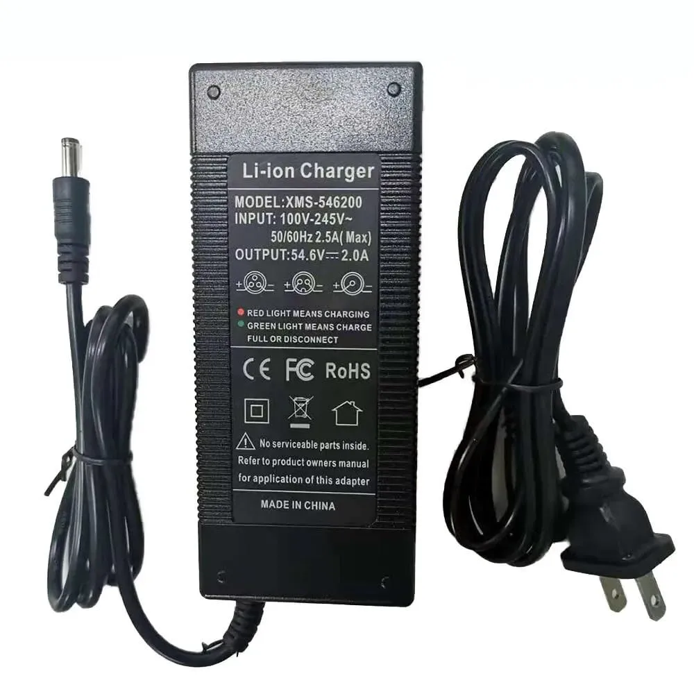 54.6V 2A Adapter Charger for 48V Ancheer Bikes & Scooters with Safety Features