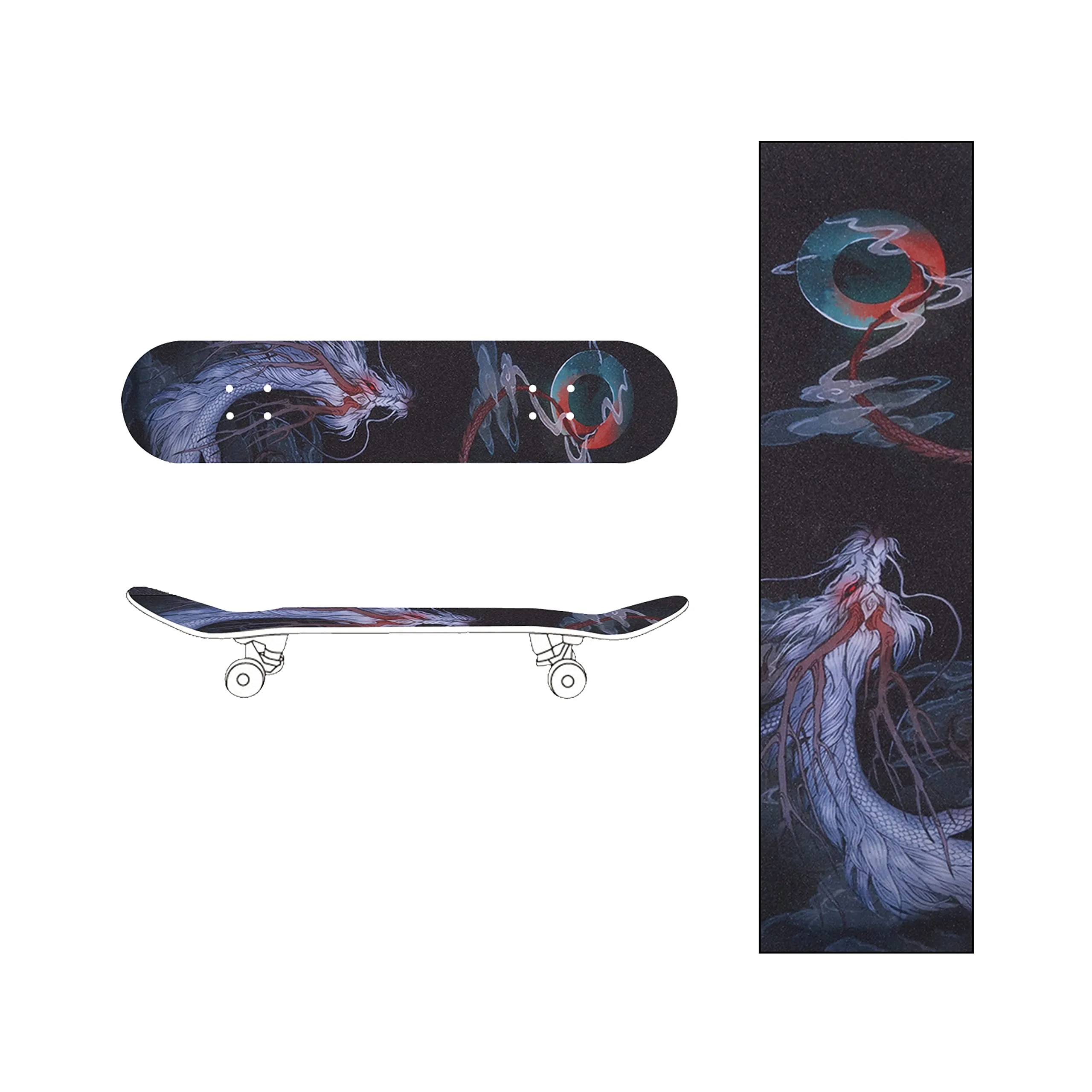 9' x 33' Grip Tape Skateboard Comic Design - Waterproof, Non-Slip, High-Quality Sandpaper