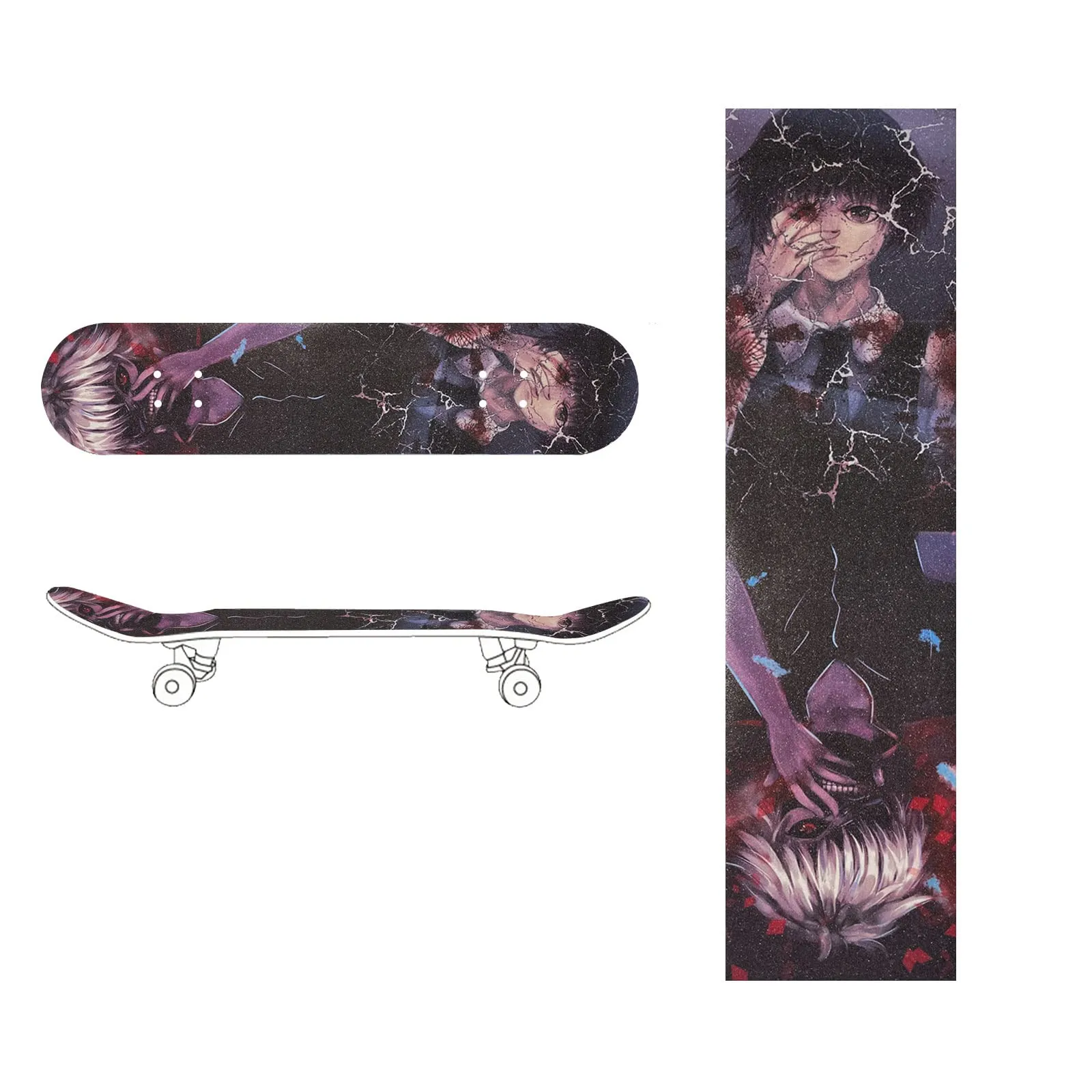 9' x 33' Grip Tape Skateboard Comic Design - Waterproof, Non-Slip, Wear-Resistant, High-Quality