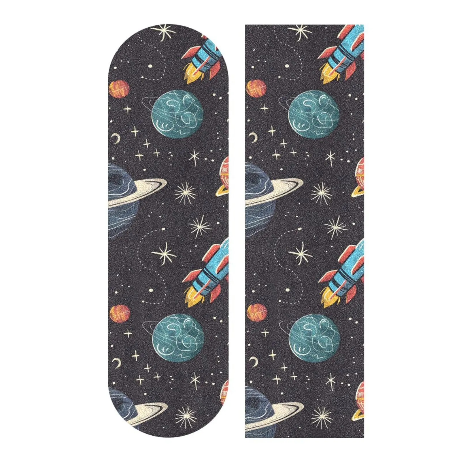 ALAZA Grip Tape for Skateboards, 33'x9' Rockets & Planets Design, Durable & Bubble Free