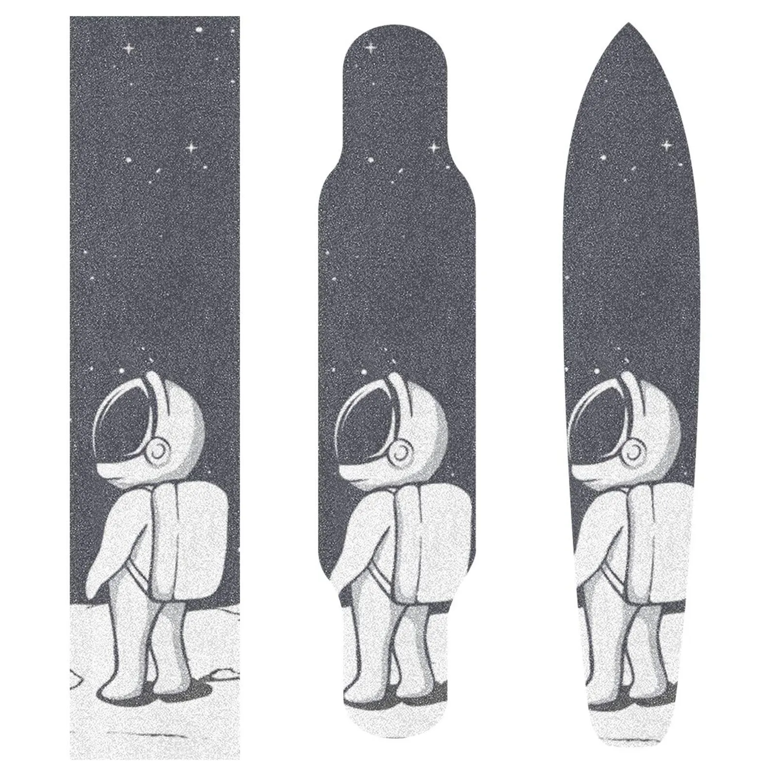 Aliens and Astronauts Longboard Grip Tape 44x10In Waterproof Sandpaper for Skating Fun