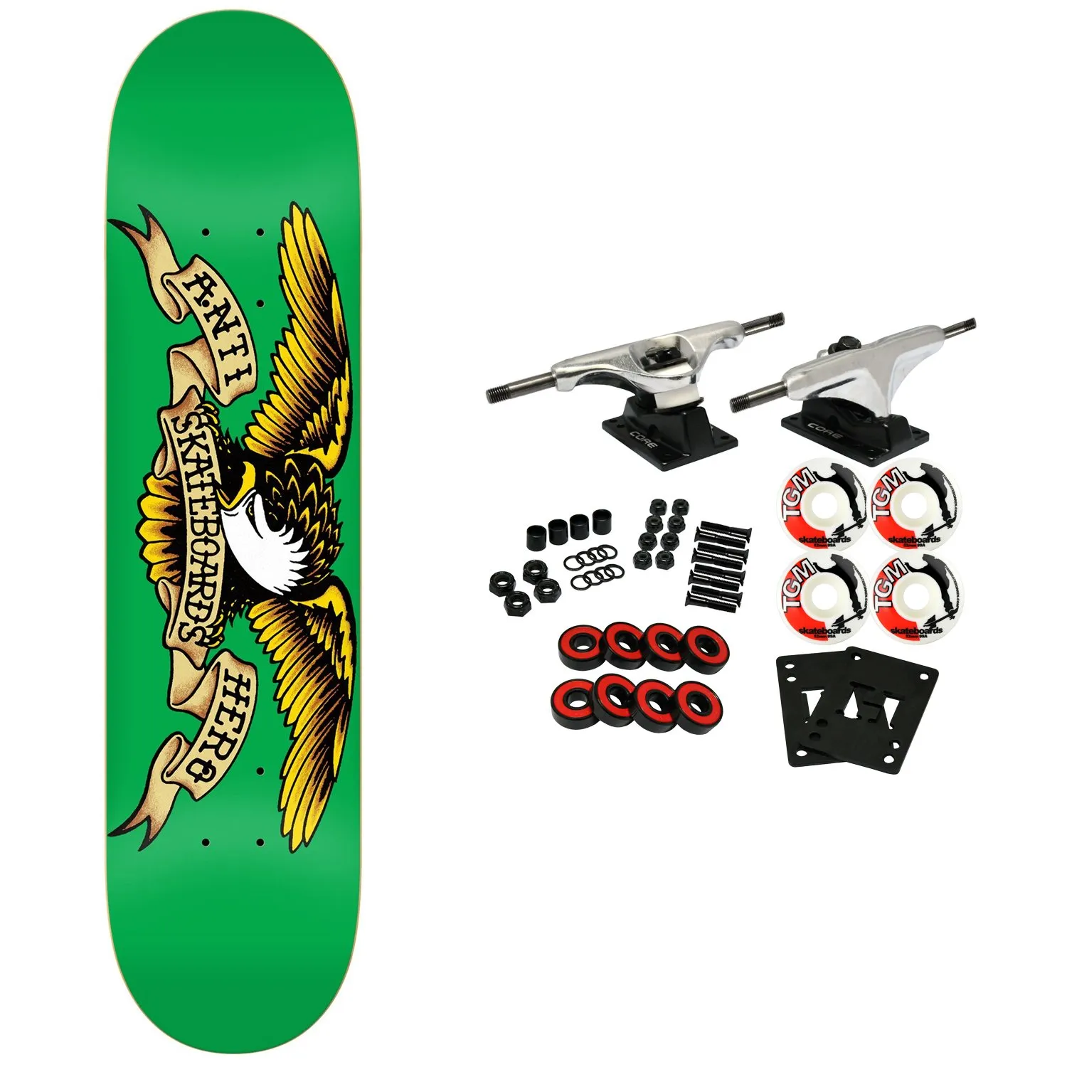 Anti Hero Skateboard Complete Classic Eagle Green 7.81' - High-Quality 7-Ply Maple Deck