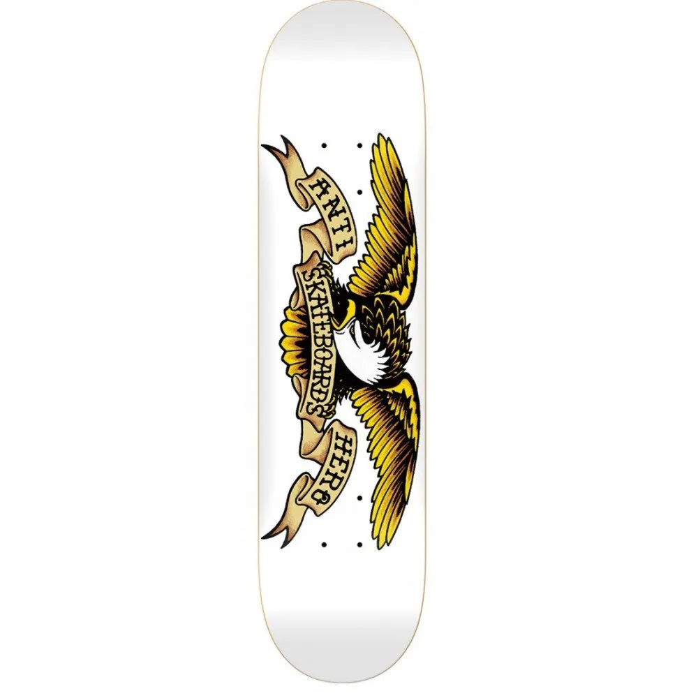 Antihero Classic Eagle White Skateboard Deck 8.75' - Iconic Design with Moderate Concave