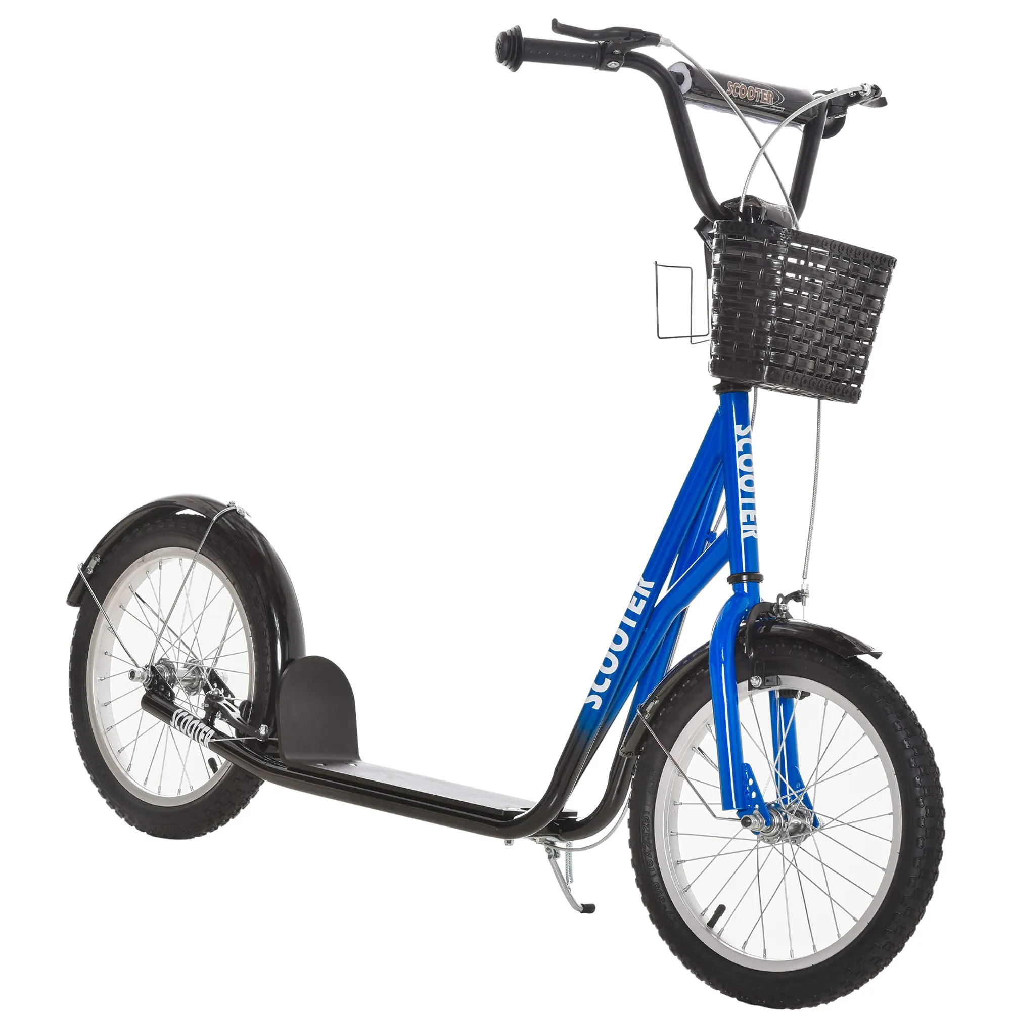 Aosom Youth Kick Scooter with Adjustable Handlebars, 16' Inflatable Tires, and Accessories