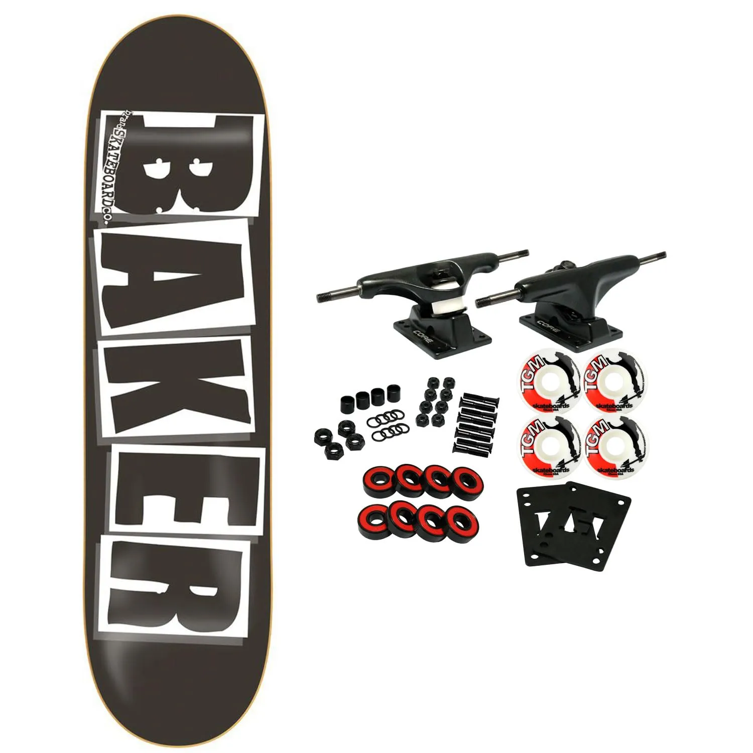 Baker Skateboard Complete Logo Black/White 8.475' OG Shape - Durable Canadian Maple Deck