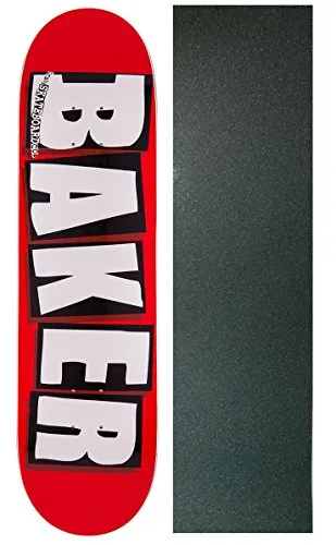 Baker Skateboard Deck 8.5' White with Black Diamond Griptape - 100% Canadian Maple