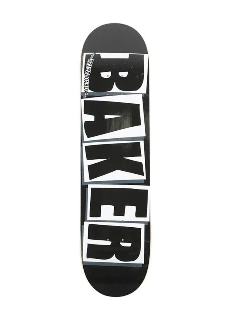 Baker Skateboard Deck Black/White Logo 8.25' - 7-Ply Maple, Moderate Concave, Versatile Design