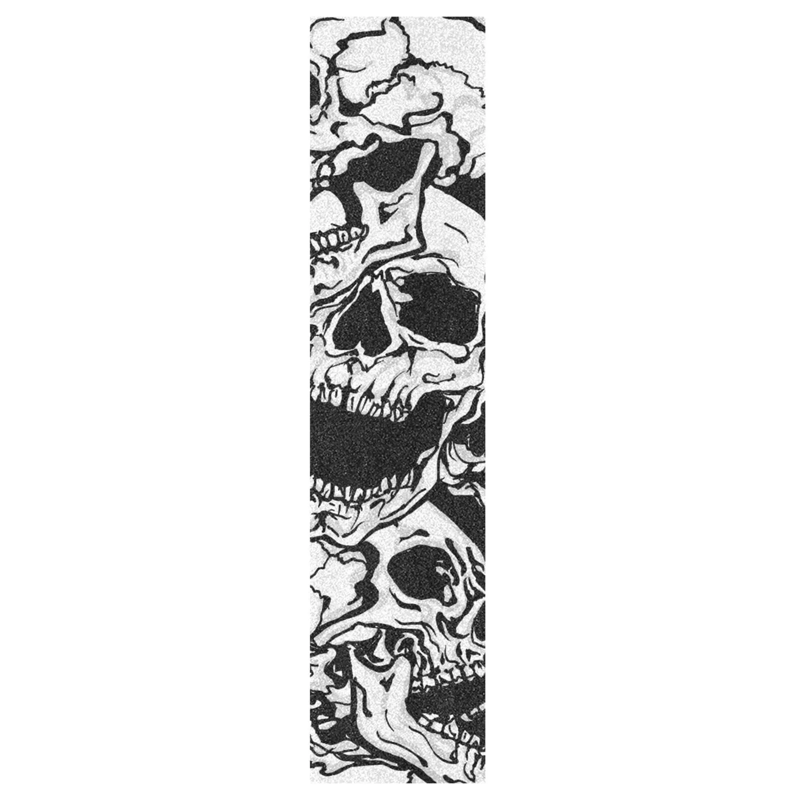 Black and White Skulls Skateboard Grip Tape 33.1x9.1' Waterproof Anti-Slip Sandpaper Griptape