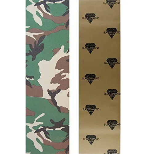 Black Diamond Camo Skateboard Grip Tape 9' - Heavy Duty, Waterproof, Excellent Traction