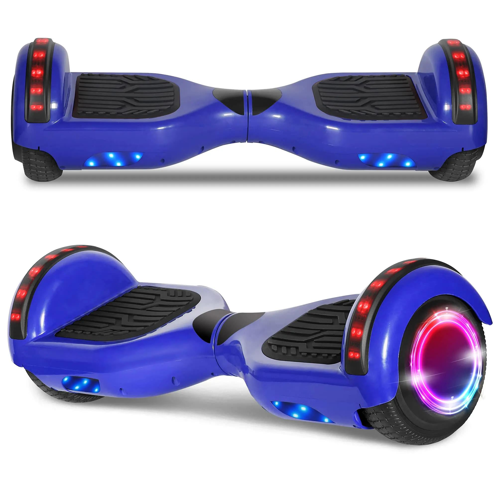 Blue Electric Self Balancing Hoverboard for Kids with LED Lights & Safety Features