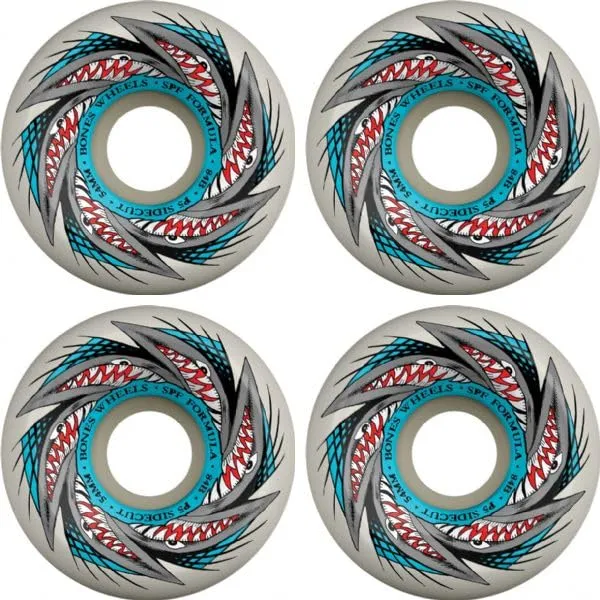 Bones Wheels SPF P5 Sharknado 54mm 84B White/Blue Skateboard Wheels Set of 4