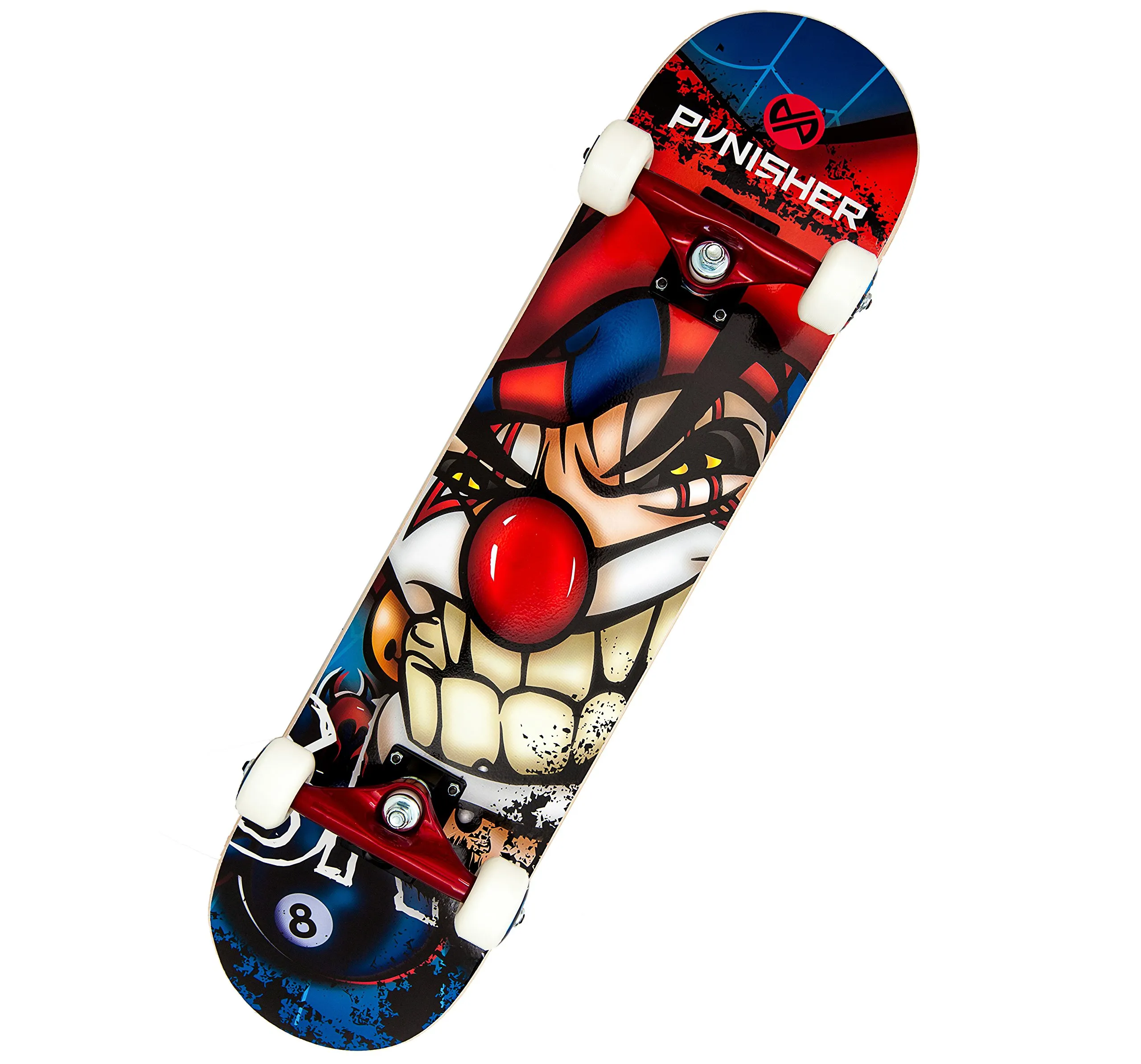 Boys Skateboard Complete 31.5' x 7.75' Double Kick Canadian Maple Deck ABEC-7 Bearings