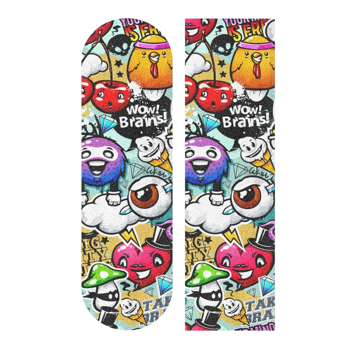 Burning Music Note Skateboard Grip Tape 44x10' - Super Sticky, Bubble-Free Longboard Griptape