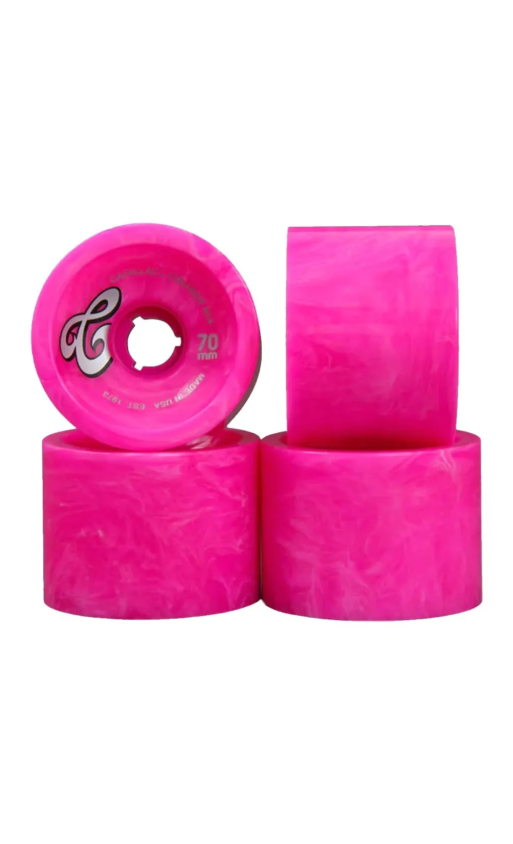 Cadillac Wheels Cruiser Pink Marble Longboard Skateboard Wheels 70mm 80a Set of 4