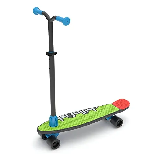 Chillafish Skatieskootie 2-in-1 Customizable Skateboard & Scooter for Kids 3+, Adjustable Handlebar