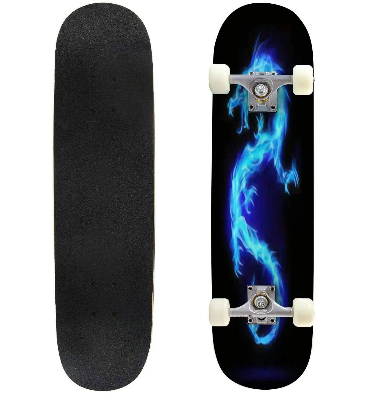 Chinese Dragon Skateboard 31'x8' - Double-Warped Maple Deck, 330 LBS Capacity, Cool Design