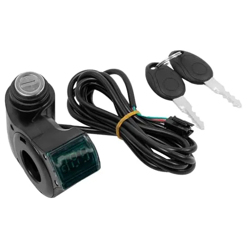 Compatible 8X 10X 11X Electric Scooter Ignition Lock with Thumb Throttle & Voltmeter Display