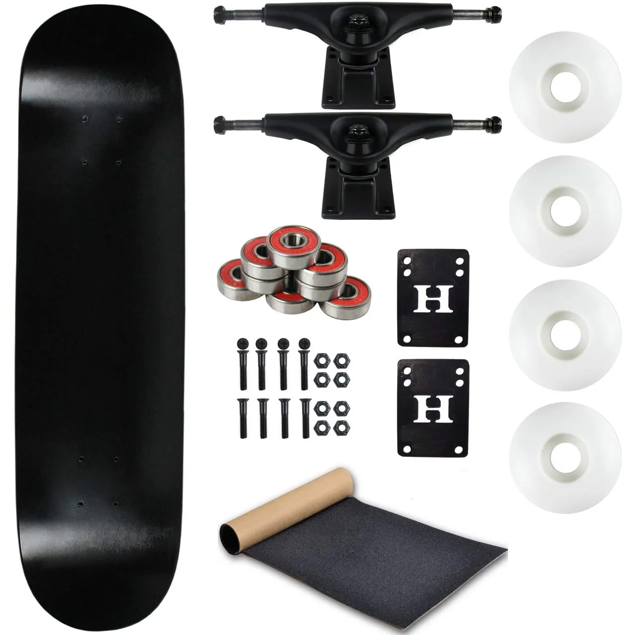 Complete Skateboard 8.25' with Moose Dip Trucks, Wheels, and Precision Bearings