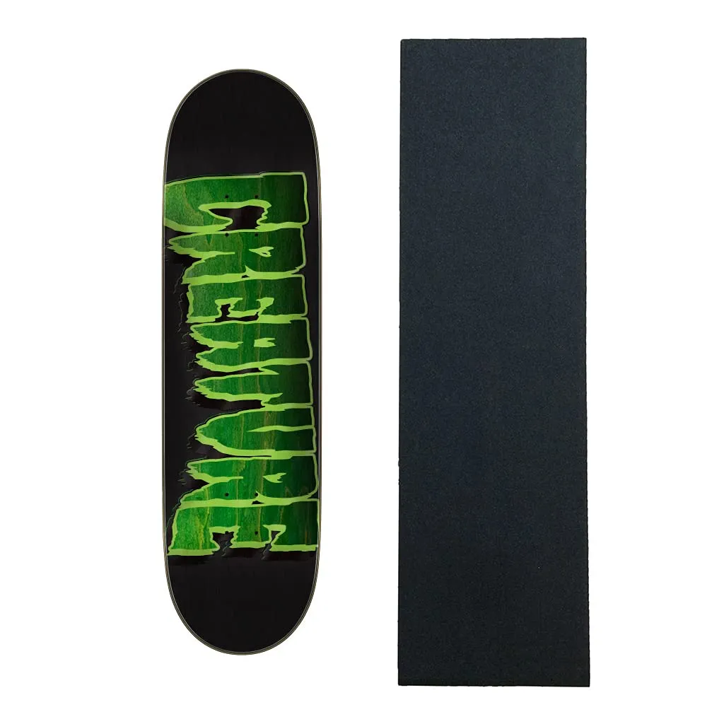 Creature Skateboard Deck Logo Outline Stumps Black/Green 8.6'x31.95' with Grip - Durable & Responsive