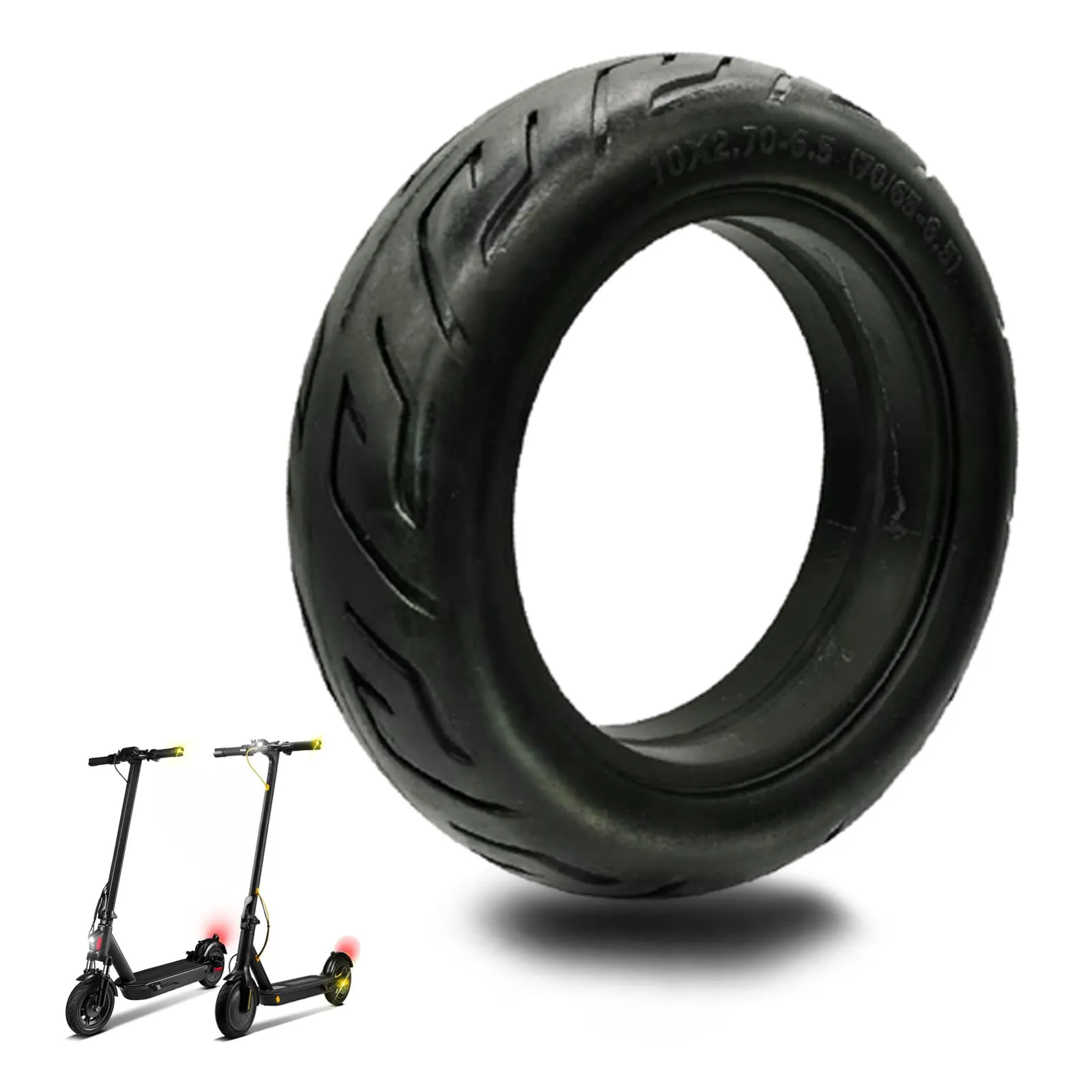 Durable 10-Inch Solid Tire for Electric Scooters - Puncture-Proof, Anti-Skid & Wear-Resistant Design