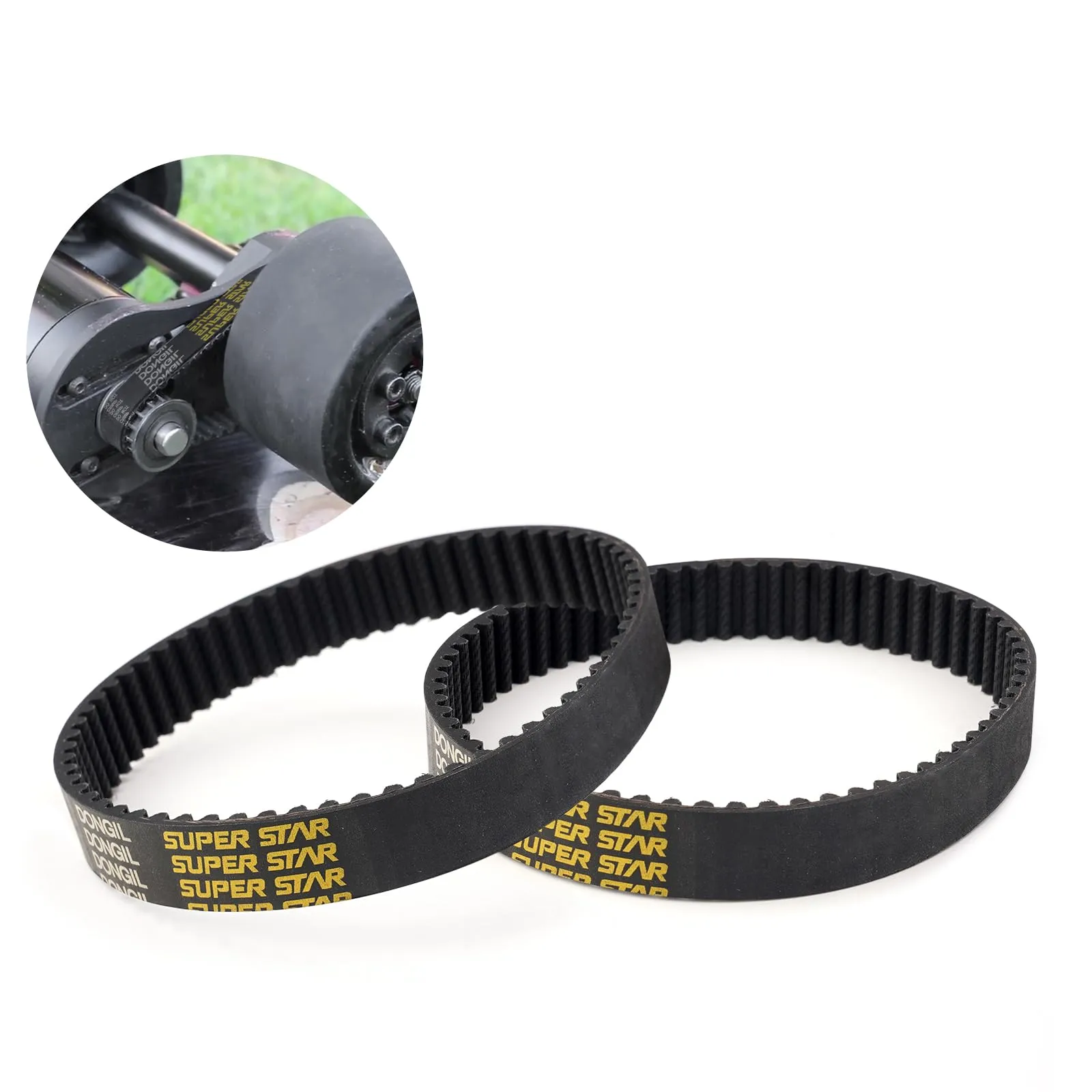 Durable 2Pcs Skateboard Drive Belts for Meepo Voyager/Envy/Hurricane, 245-5M Width