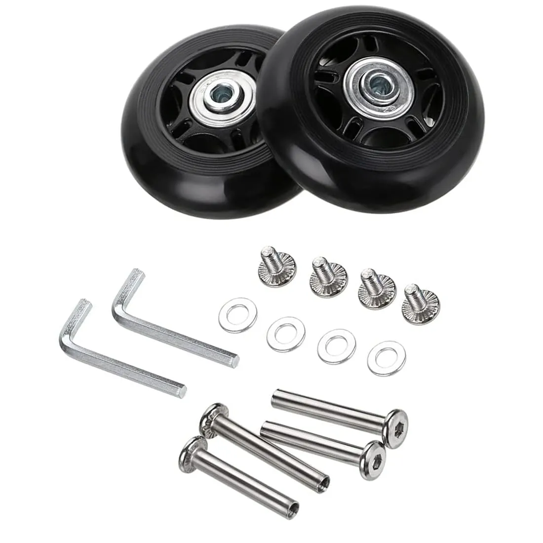 Durable 70mm Rubber Luggage Replacement Wheels with Dual Bearings for Smooth Travel