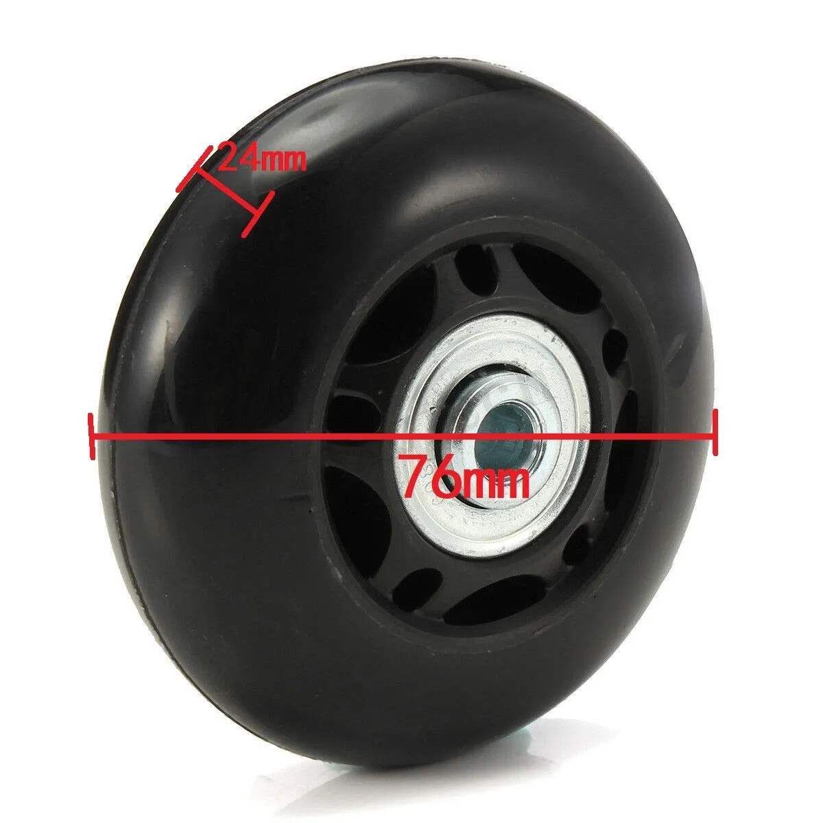 Durable Replacement Wheels Kit for Luggage & Inline Skates, 75x24mm, ABEC 608zz Quality