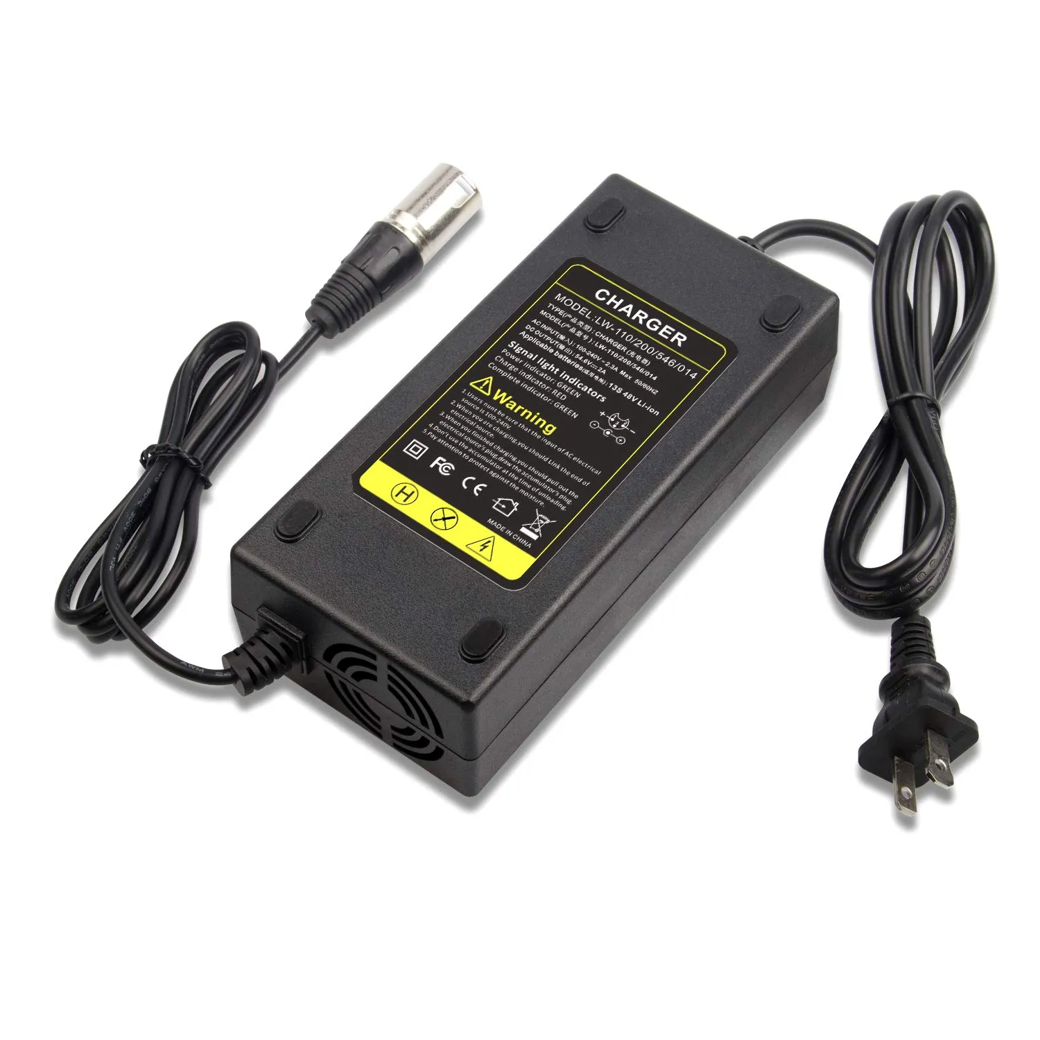 Efficient 110W 54.6V Lithium Battery Charger for Electric Bikes & Mobility Scooters