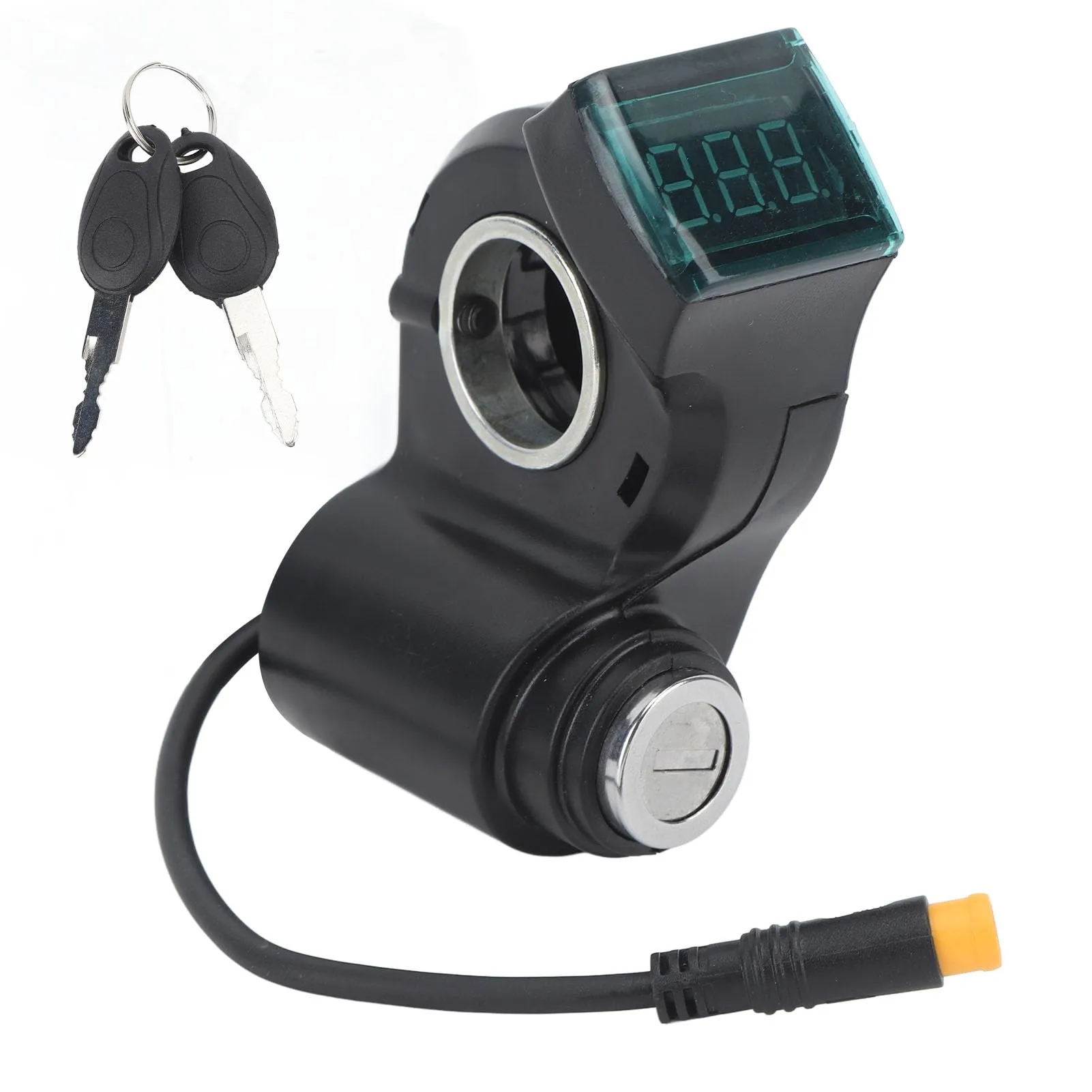 Electric Scooter Handlebar Switch Lock with Digital Display, Waterproof ABS, and Replacement Keys