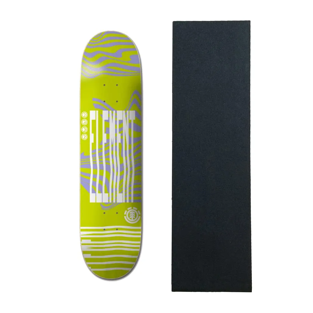 Element Skateboard Deck Disconnect Wind Yellow 7.75' with Black Diamond Griptape