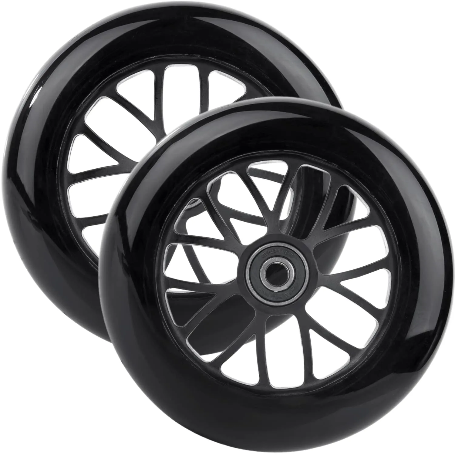 Faster and Smoother 125mm Replacement Scooter Wheels with ABEC-9 Bearings in Classic Black