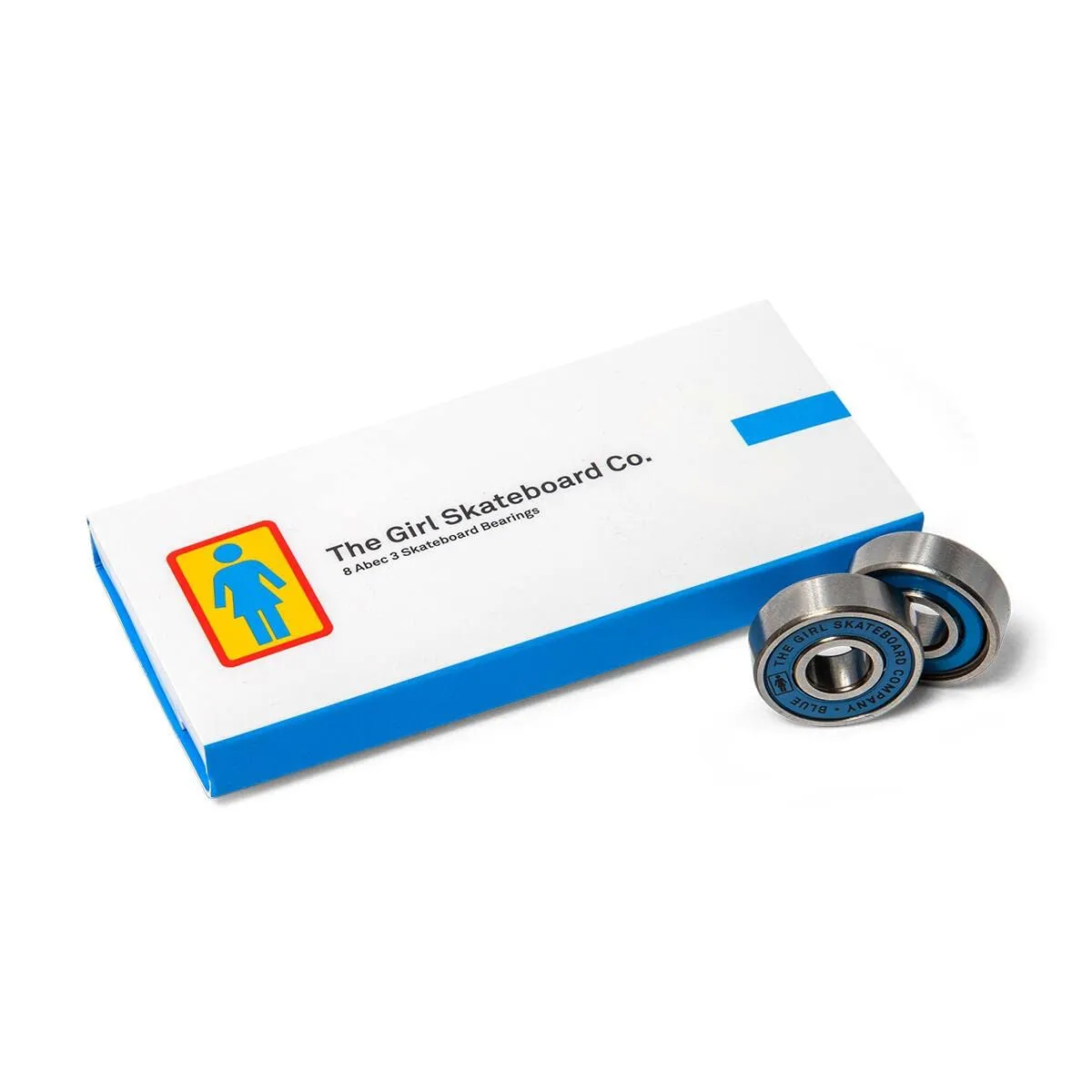 Girl Skateboard Bearings Blue Series ABEC 3 Carbon Chromium, Removable Shields, Pre-Lubricated