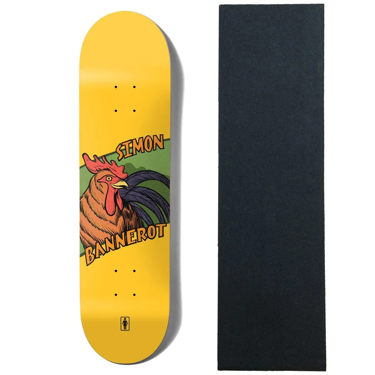 Girl Skateboard Deck Bannerot Rooster 8.25' x 31.75' with Grip - TGM Skateboards