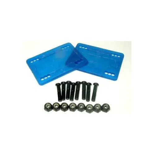 H Block Blue Riser Pads 1/8' & 1' Hardware Nuts & Bolts for Skateboard