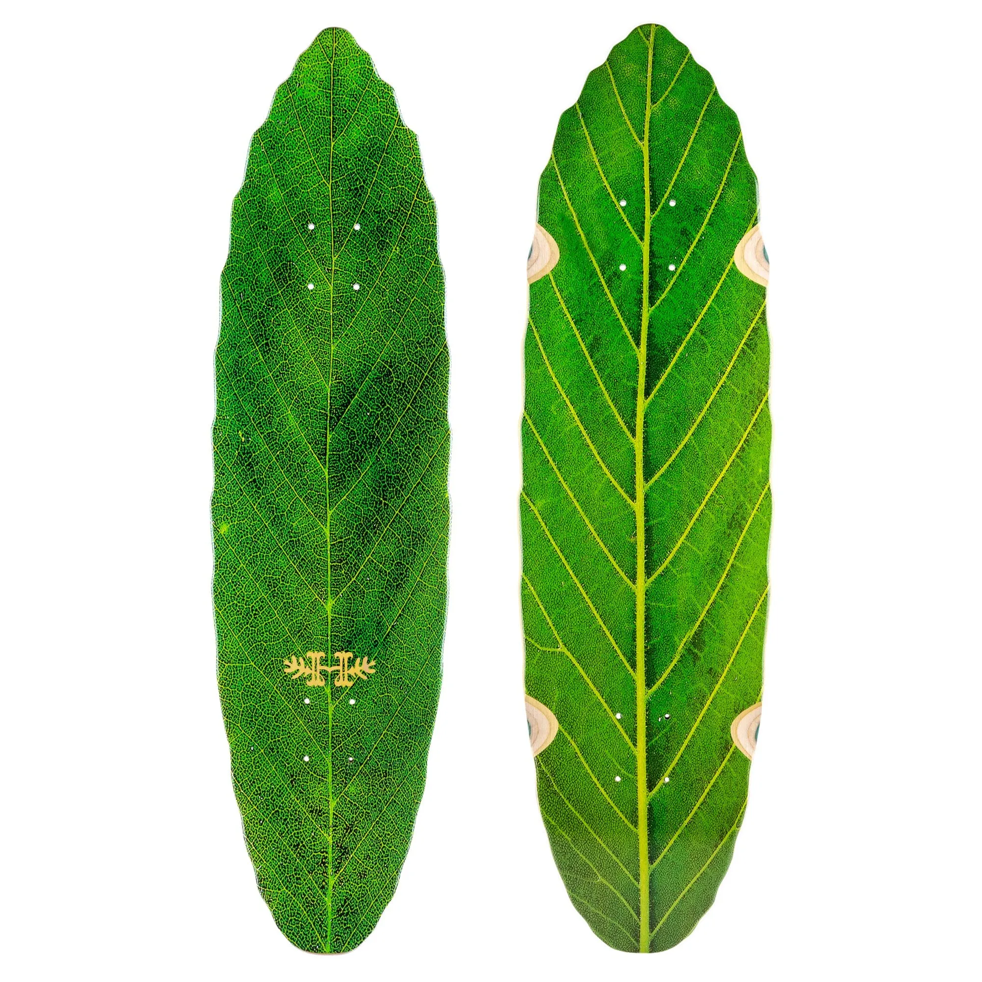 Habitat Skateboard Deck Leaf Lines Green 8.75' - Classic 7-Ply Canadian Maple Construction