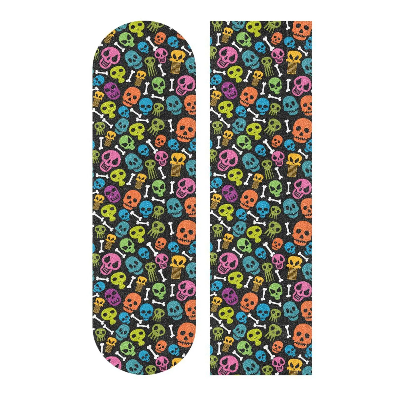 Happy Halloween Cute Cartoon Skeleton Skateboard Grip Tape 44x10in Non-Slip, Customizable Design