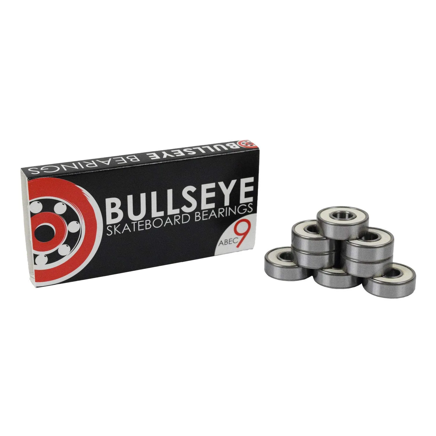 High-Performance Bullseye ABEC 9 Skateboard & Longboard Bearings - 8 Pack, Durable & Fast