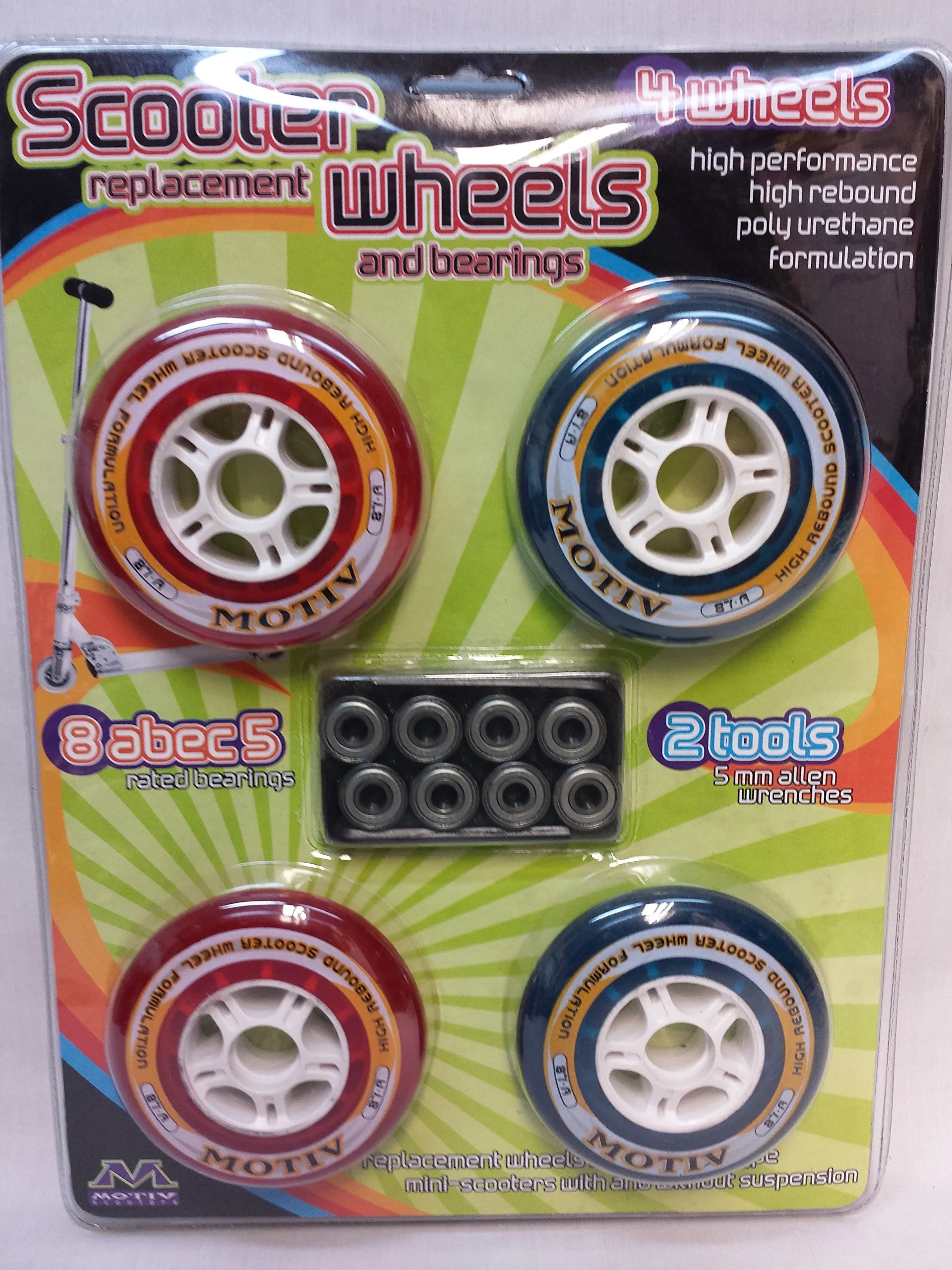 High-Performance Scooter Replacement Wheels & Bearings Set in Durable Polyurethane