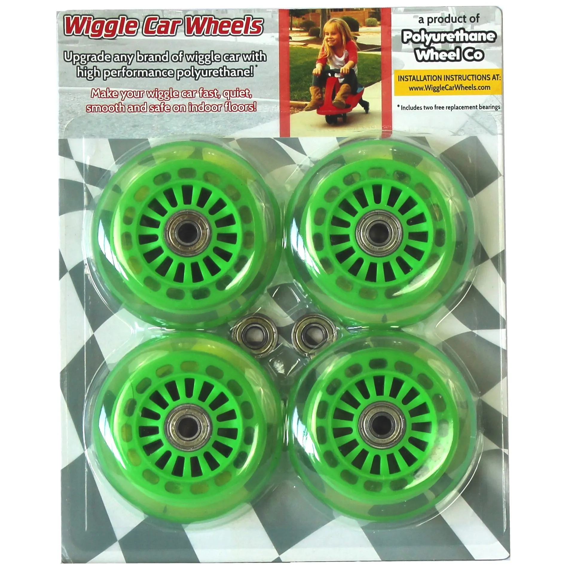 High-Quality Green Polyurethane Replacement Wheels for PlasmaCar – Smooth, Durable Ride