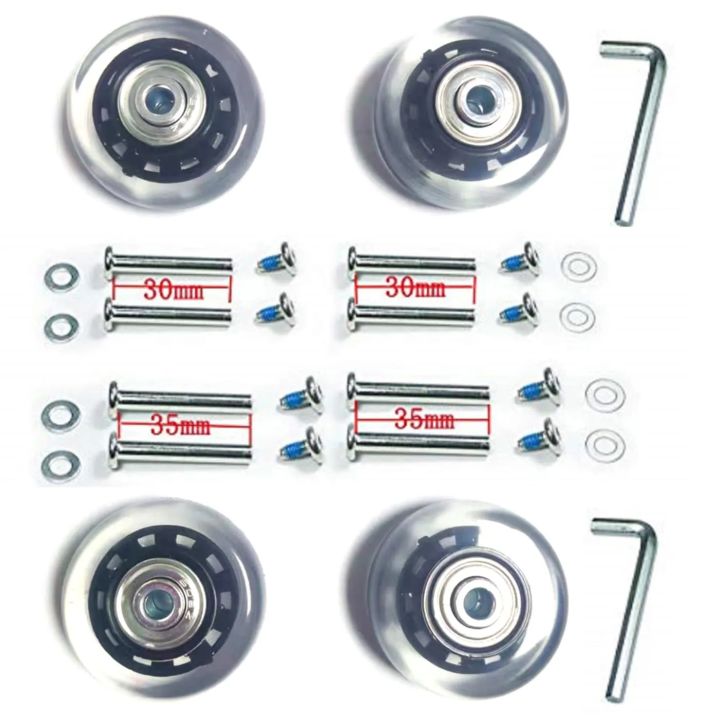 High-Quality Replacement Wheels 50mm Set for Suitcases, Skates & Boards - Durable & Quiet