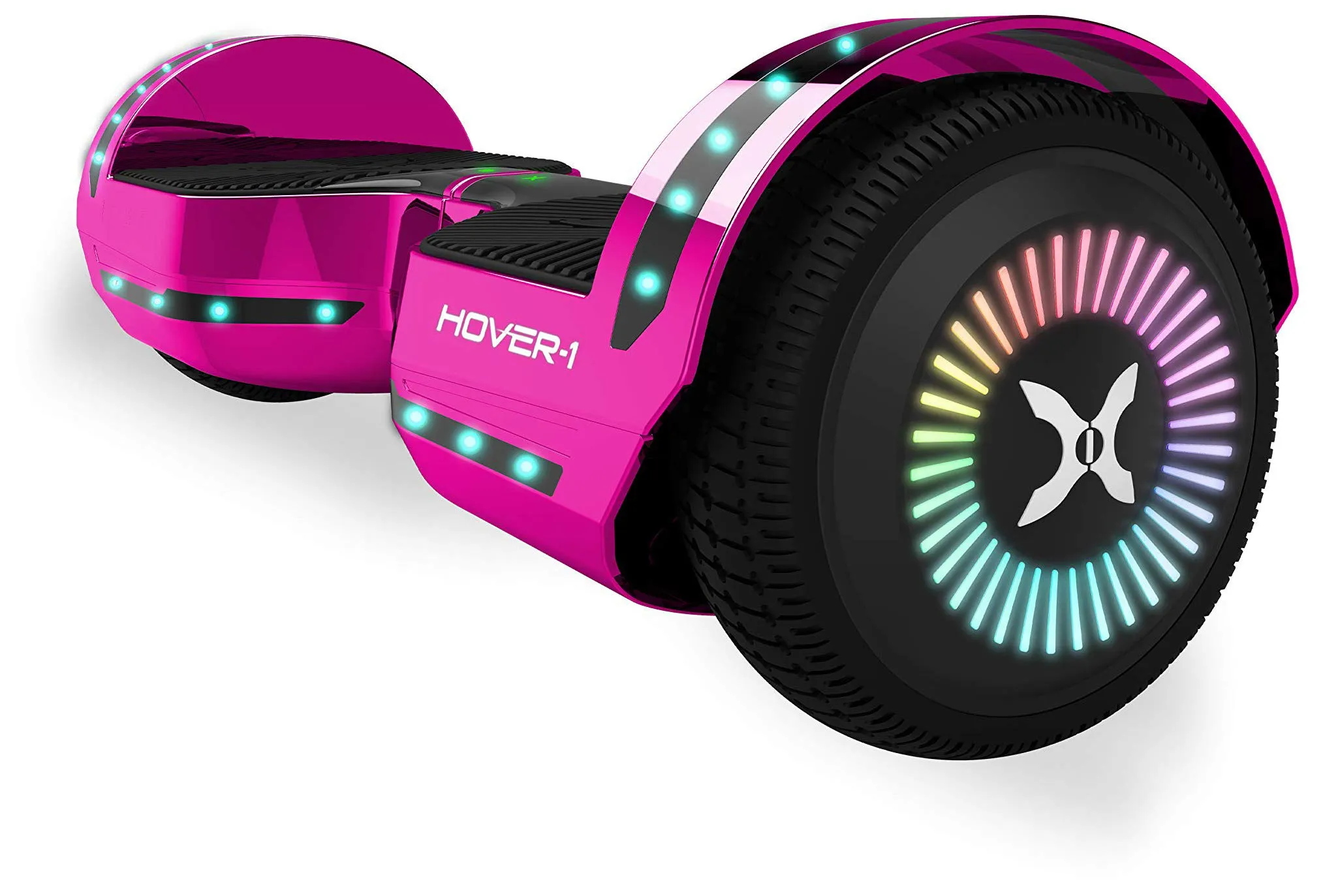 Hover-1 Chrome Electric Hoverboard with Bluetooth Speaker, 6MPH Speed, 6 Mile Range, Self-Balancing