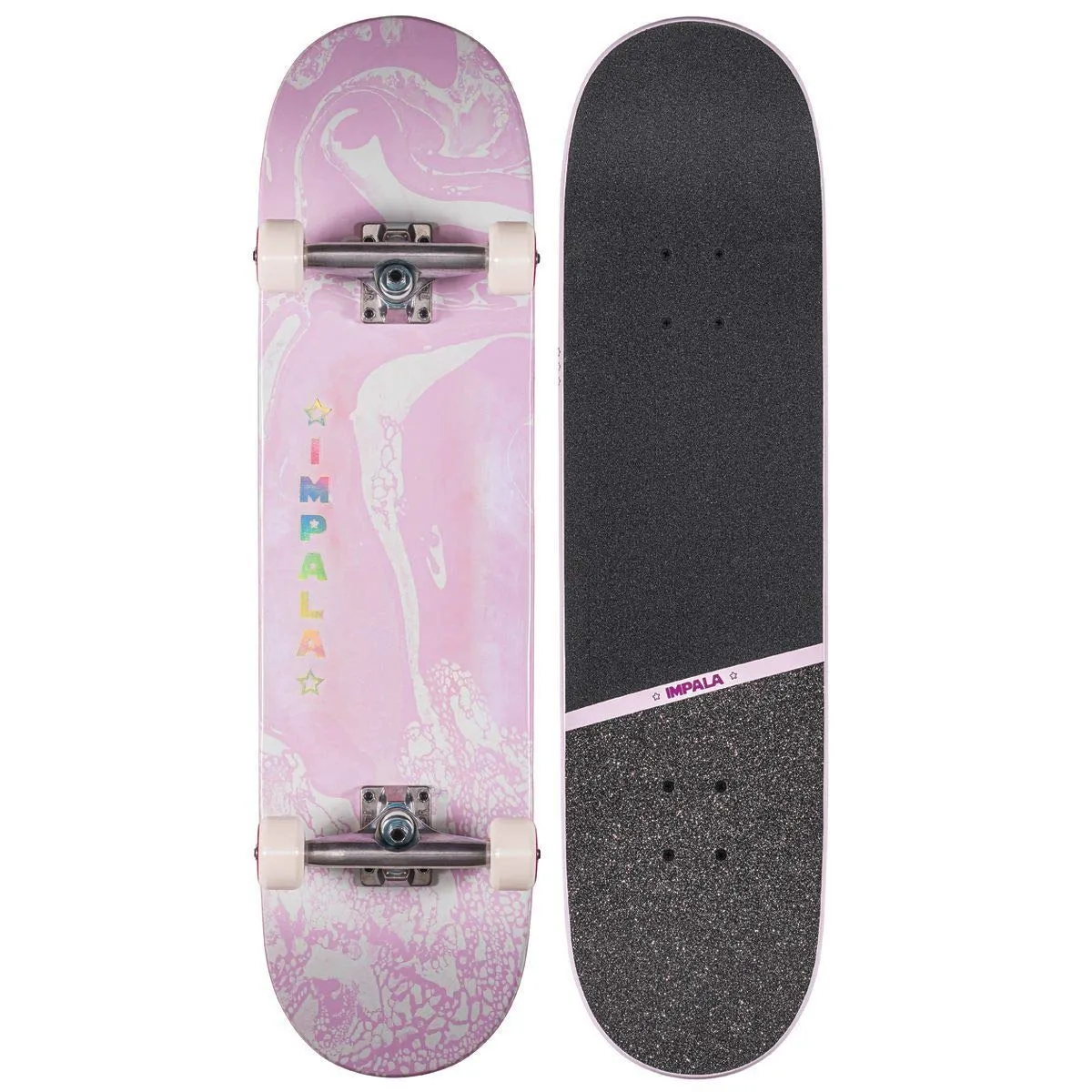 Impala Cosmos 8.25' Pink Complete Skateboard with Glitter Griptape & Holographic Logo