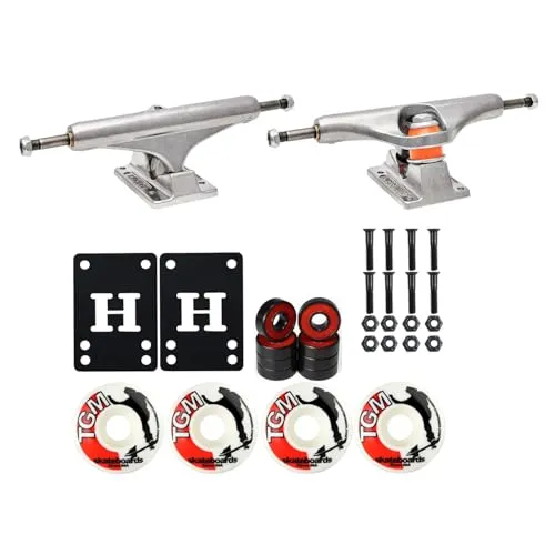 INDEPENDENT 8.5' Skateboard Trucks Mids 149 with 52mm Wheels, Bearings, and Hardware