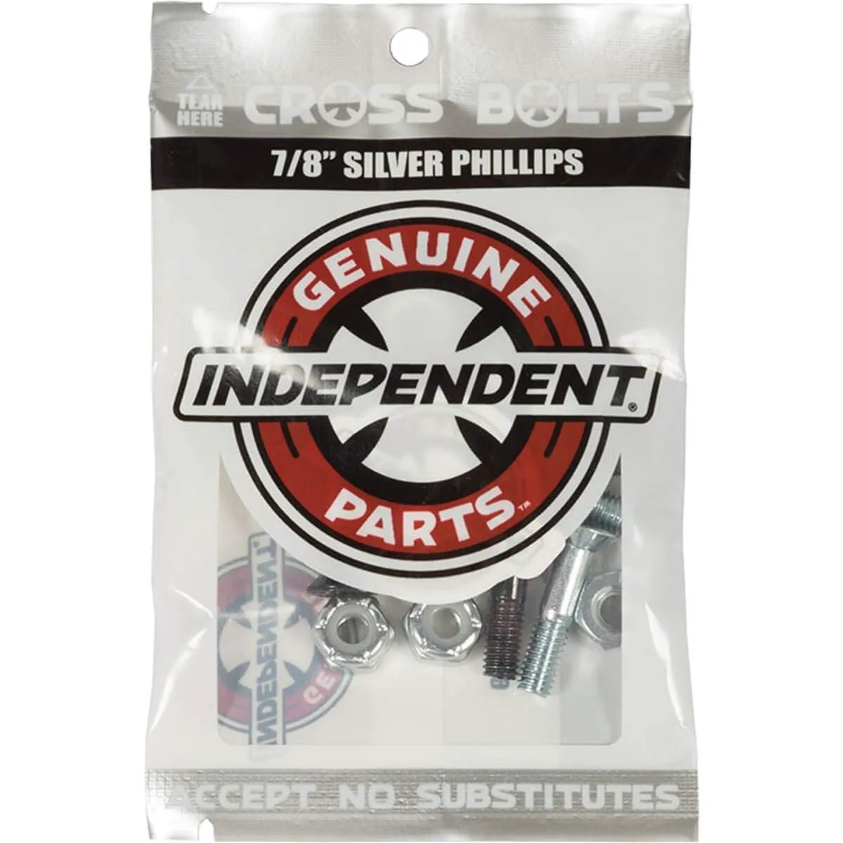 Independent Cross Phillips Head Black/Silver Skateboard Hardware Set - 7/8'