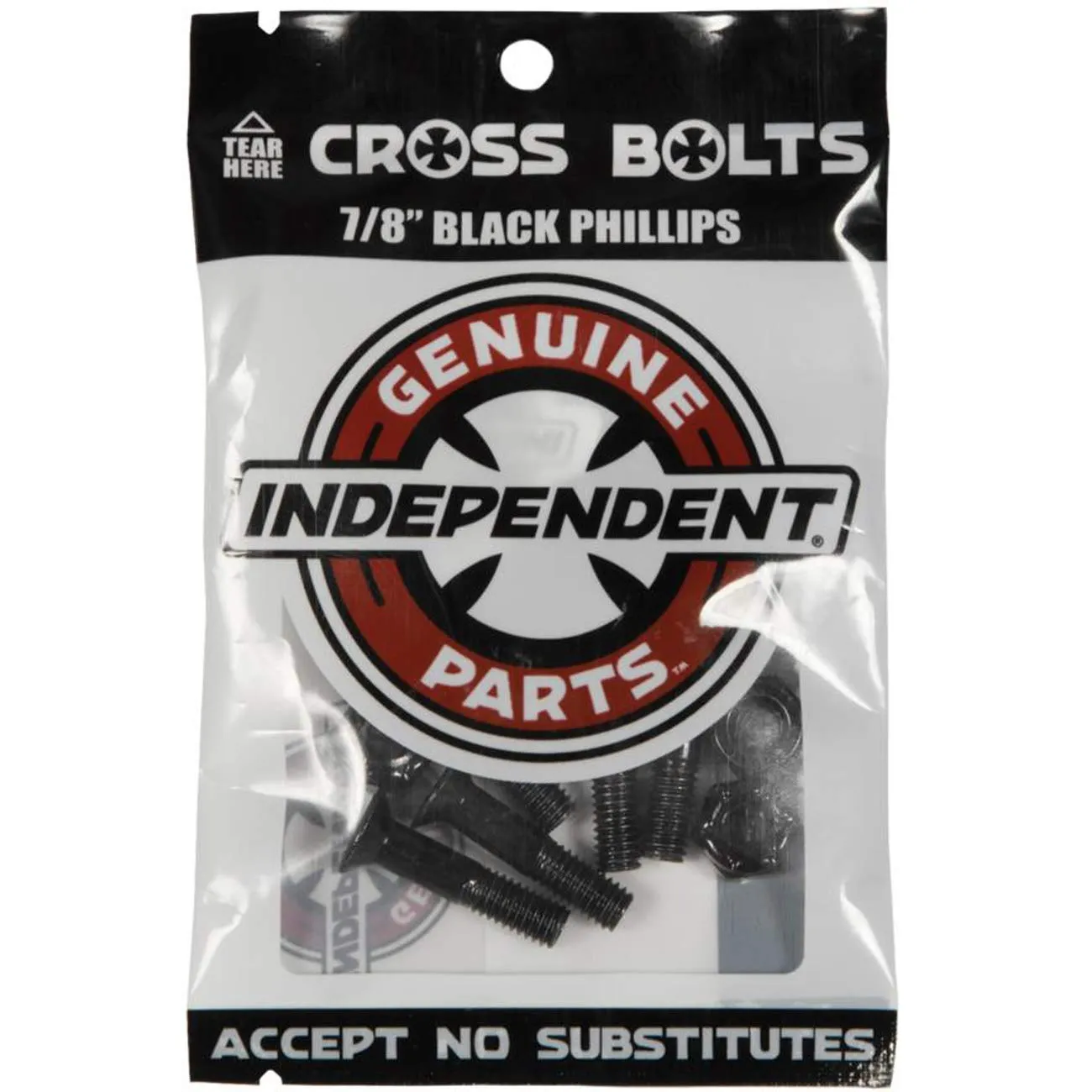 Independent Genuine Parts Cross Bolts Phillips Skateboard Hardware Black/Black 7/8'