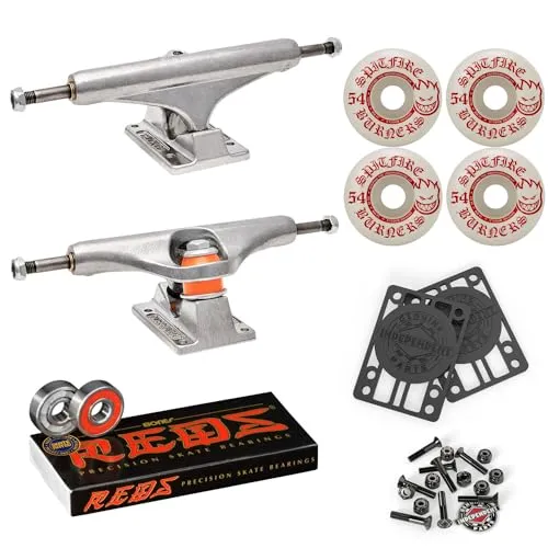 Independent Skateboard Trucks 139 Mid + 54mm Spitfire Burners Wheels & Bones Bearings Bundle