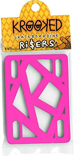 KROOKED RISERS Skateboard 1/8' Hot Pink Riser Pads for Enhanced Performance